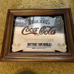 VTG 1977 Coca Cola The Most Refreshing Drink in The World sign mirror 13x16